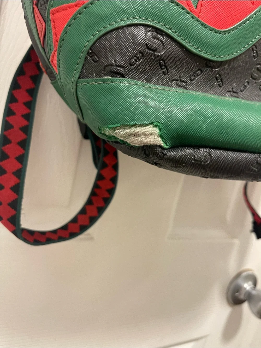 Sprayground Black Red Green Shark-Mouth Backpack